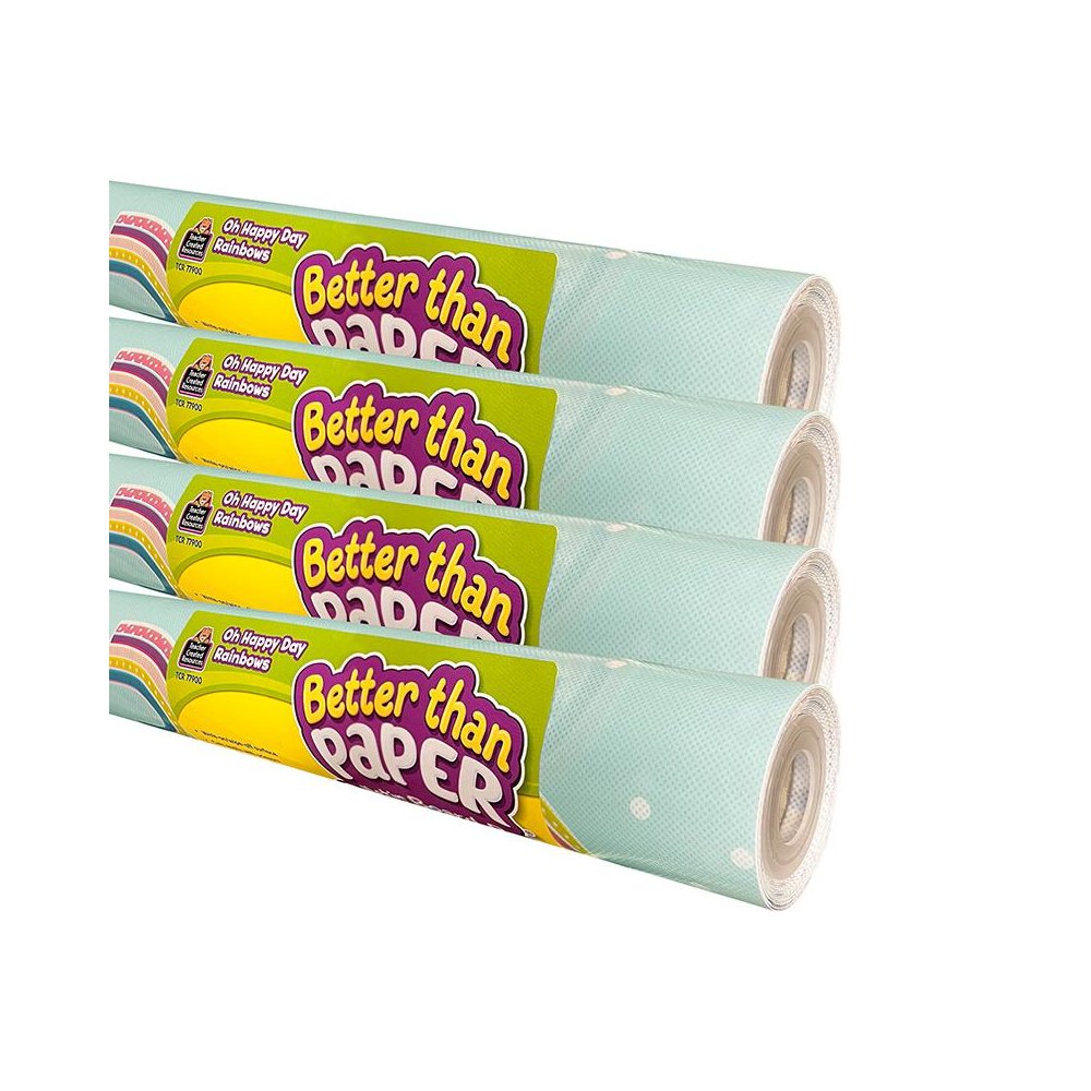 Better Than Paper Bulletin Board Roll, Oh Happy Day Rainbows, 4-Pack. Picture 1