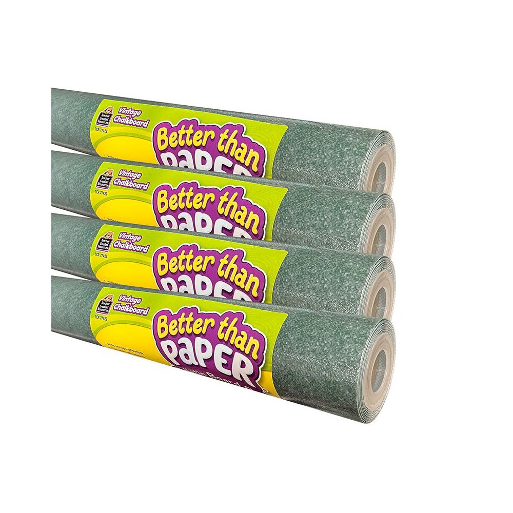 Better Than Paper Bulletin Board Roll, Vintage Chalkboard, 4-Pack. Picture 1