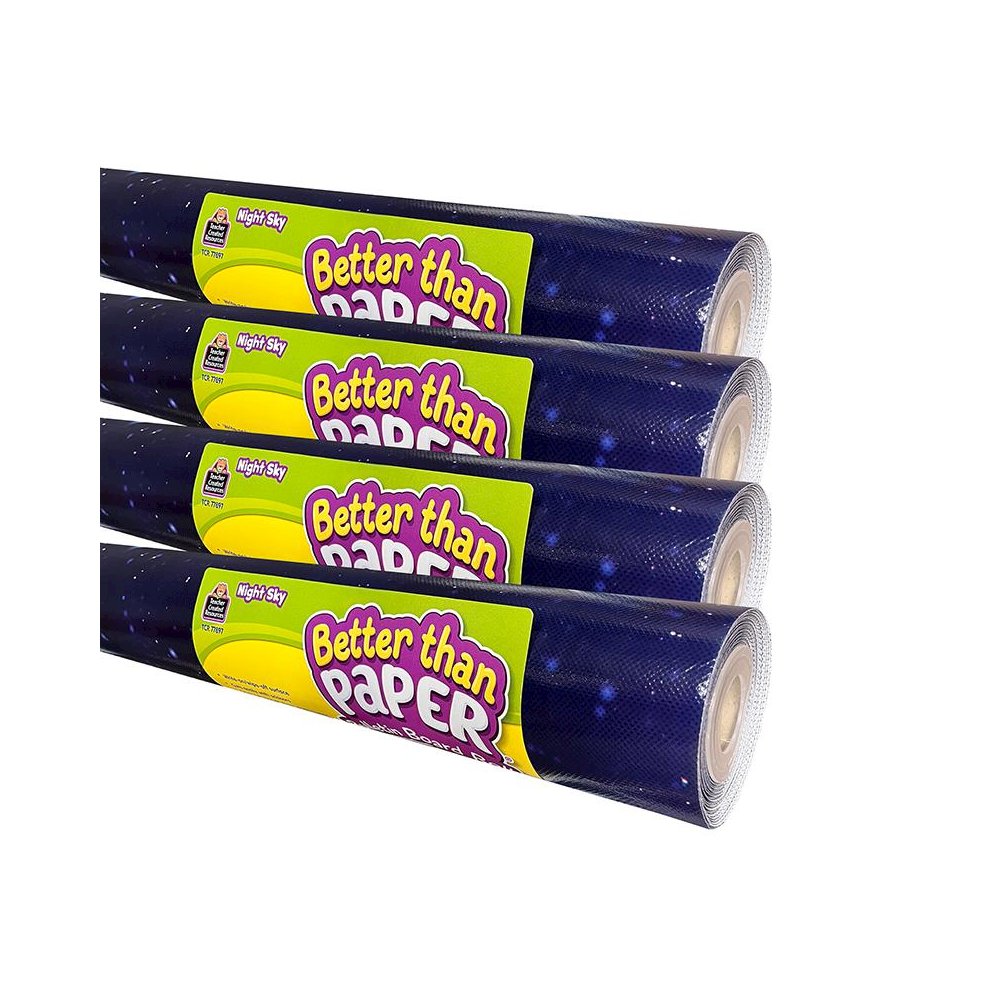 Better Than Paper Bulletin Board Roll, Night Sky, 4-Pack. Picture 1