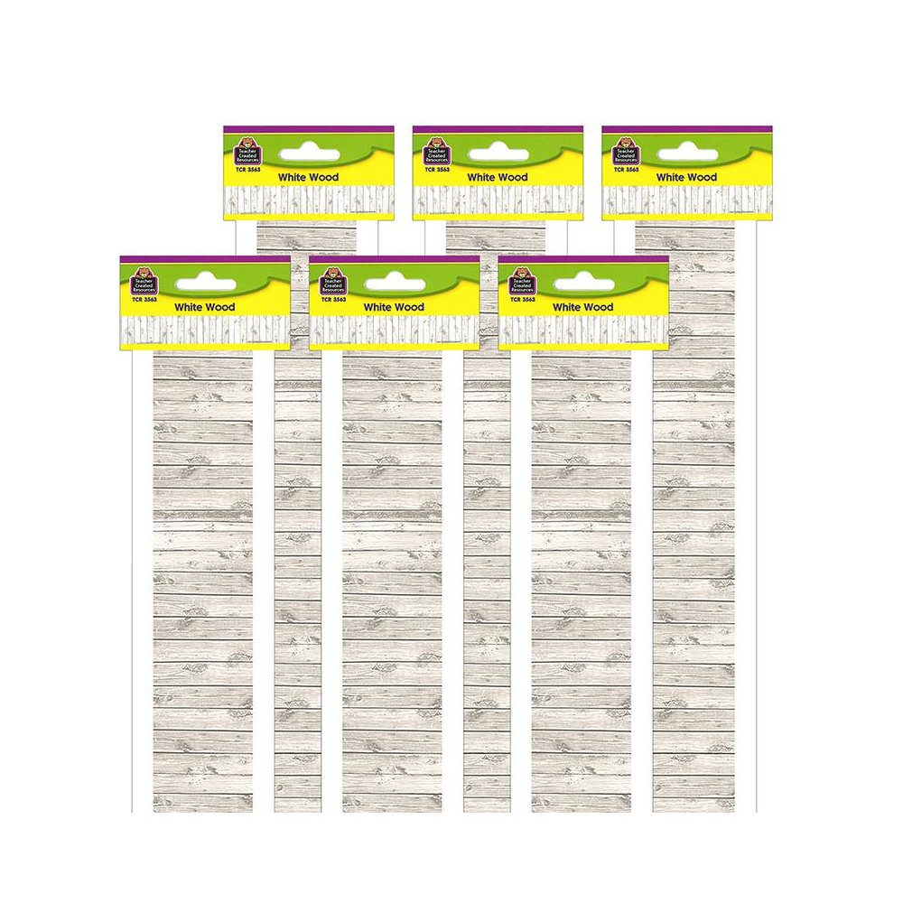 White Wood Design Straight Border Trim, 35 Feet Per Pack, 6 Packs. Picture 1