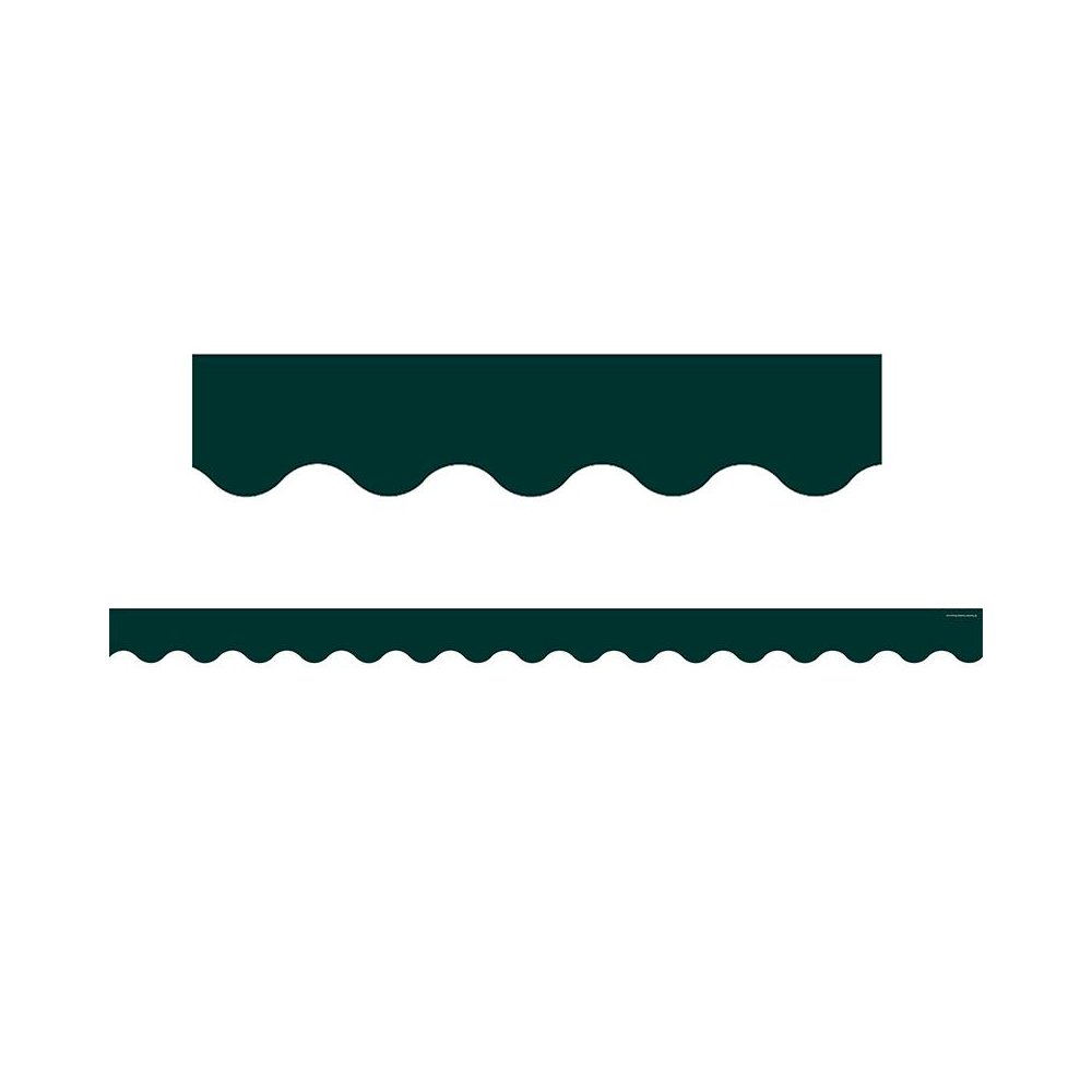 Hunter Green Scalloped Border Trim, 35 Feet Per Pack, 6 Packs. Picture 1