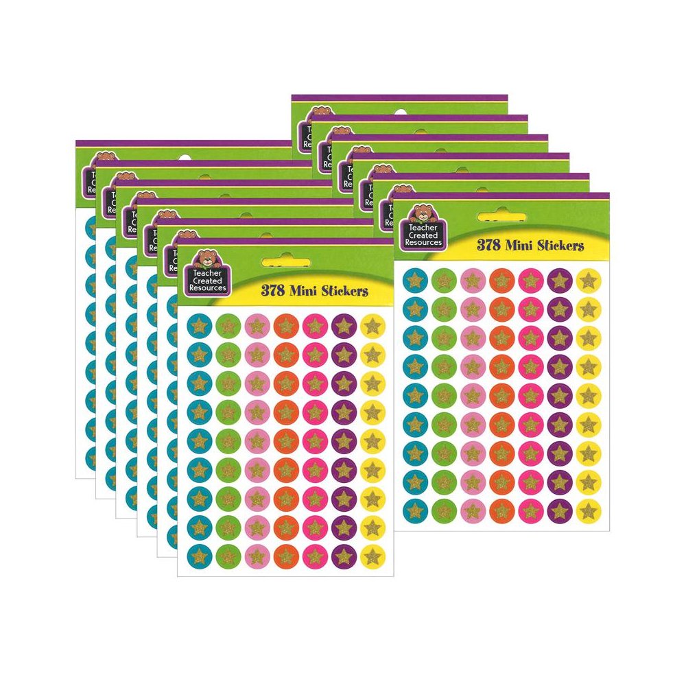 Confetti Stars Mini Stickers, 378 Per Pack, 12 Packs. Picture 1