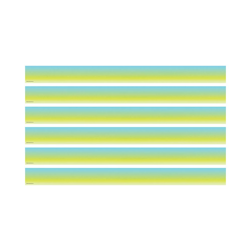 Aqua and Lime Color Wash Straight Border Trim, 35 Feet Per Pack, 6 Packs. Picture 1