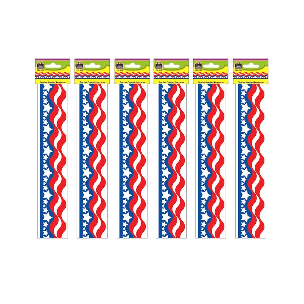 Patriotic Border Trim, 35 Feet Per Pack, 6 Packs. Picture 1