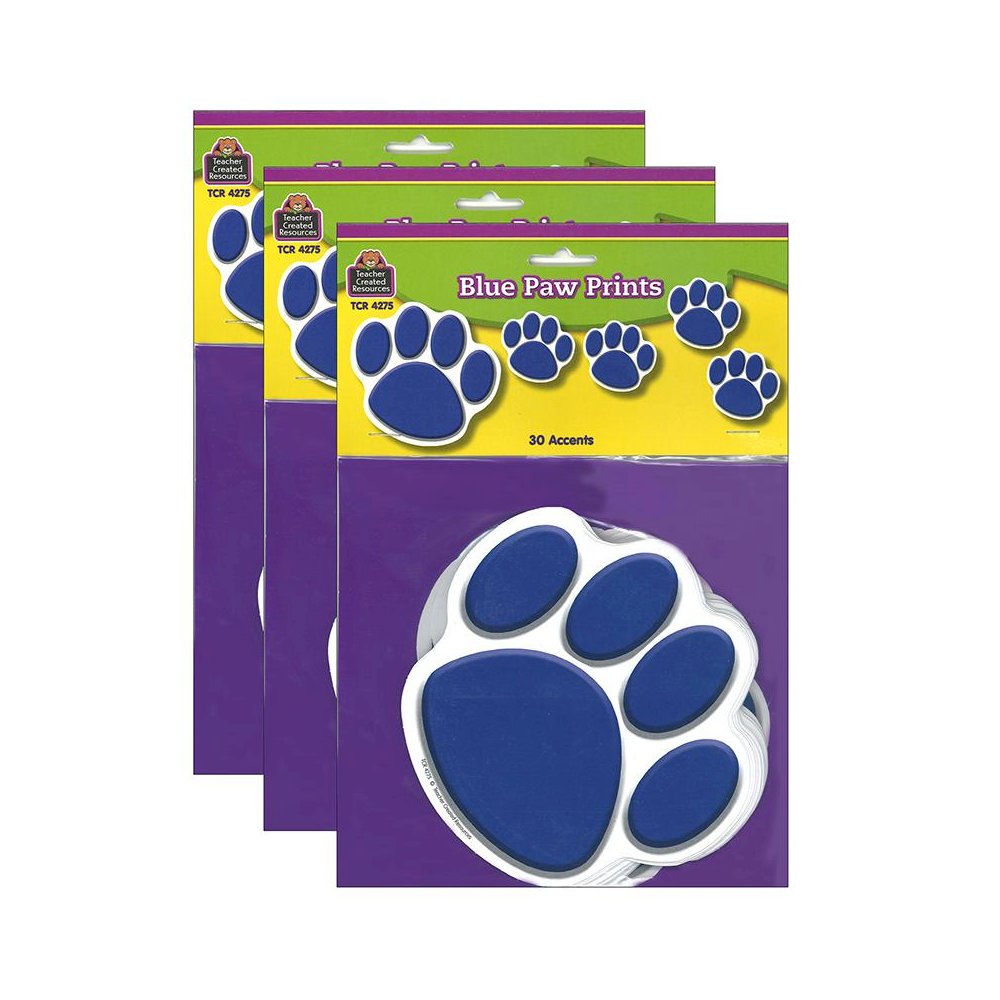 Blue Paw Prints Accents, 30 Per Pack, 3 Packs. Picture 1