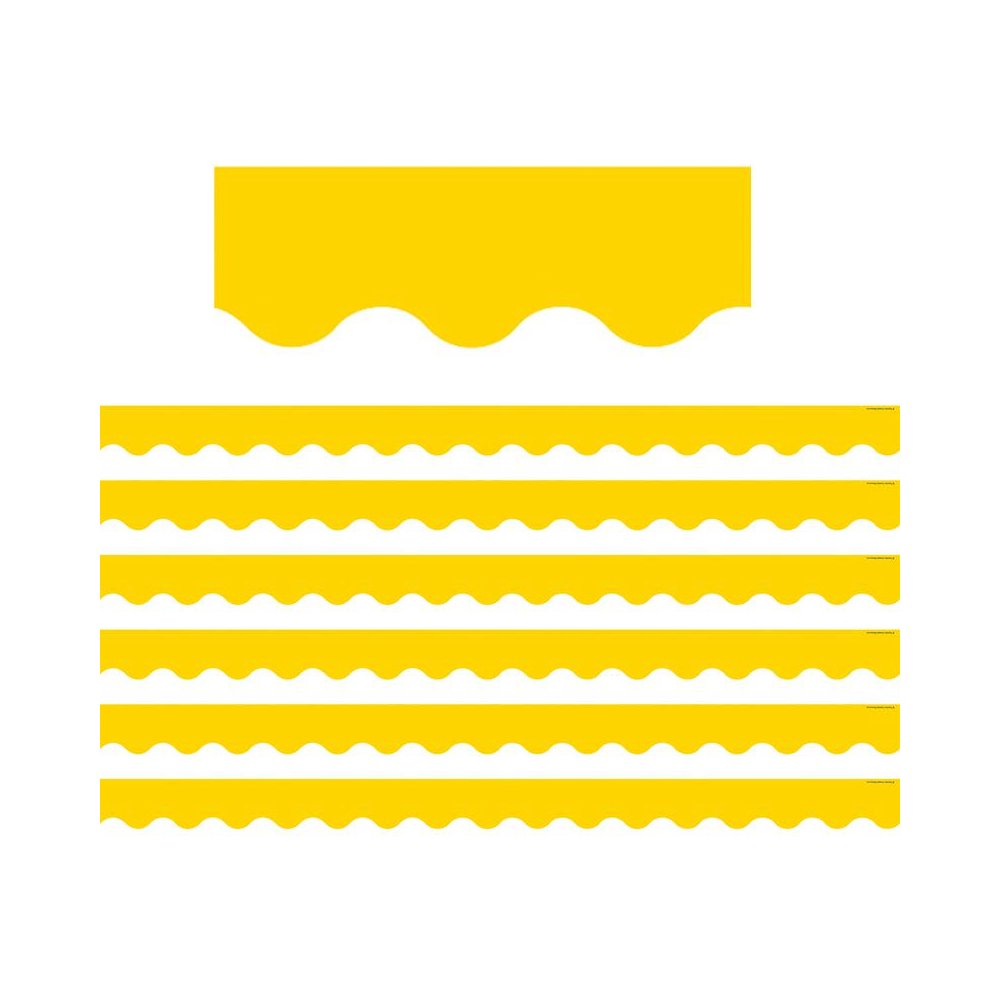 Yellow Gold Scalloped Border Trim, 35 Feet Per Pack, 6 Packs. Picture 1