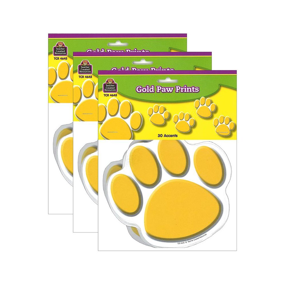 Gold Paw Prints Accents, 30 Per Packs, 3 Packs. Picture 1