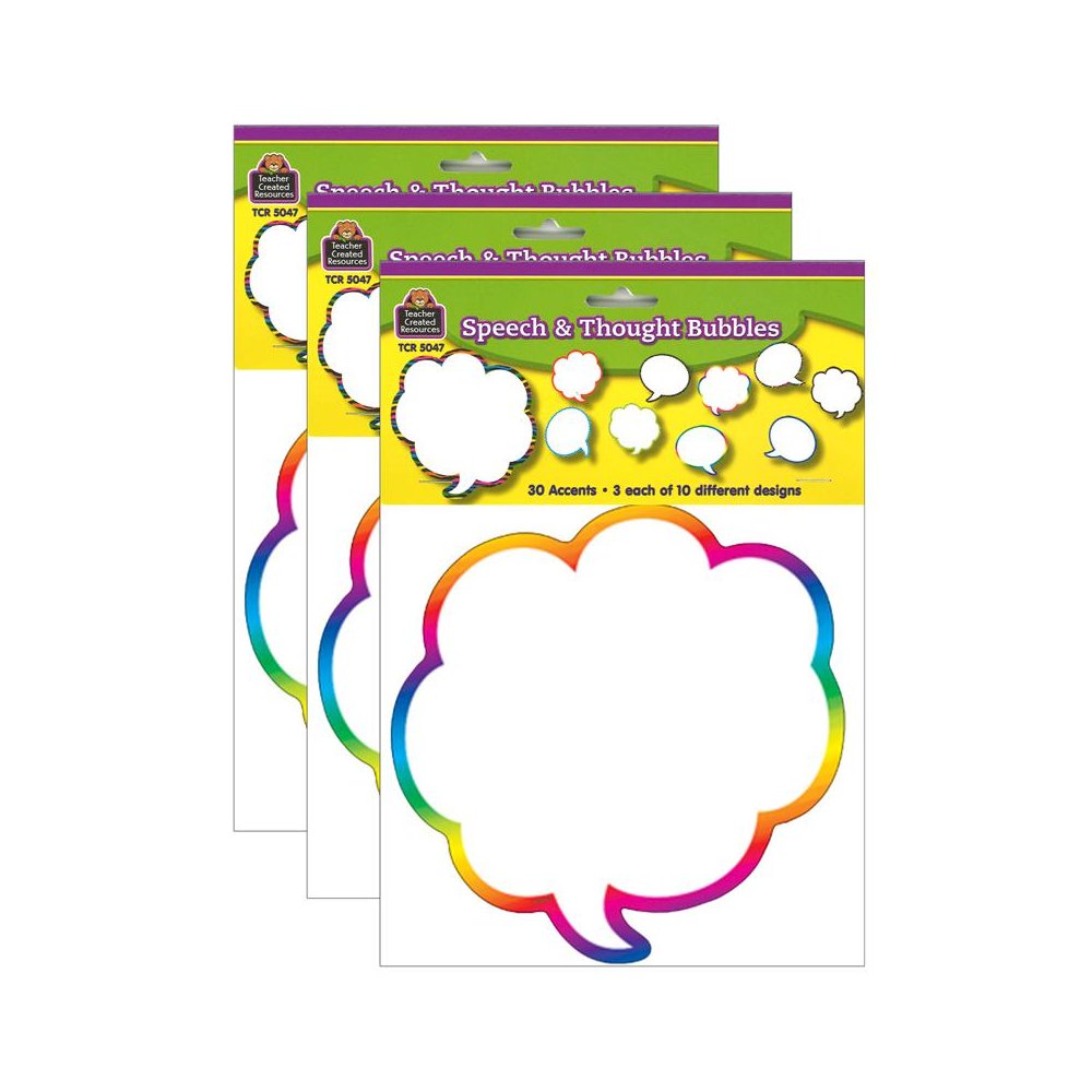 Speech/Thought Bubbles Accents, 30 Per Pack, 3 Packs. Picture 1