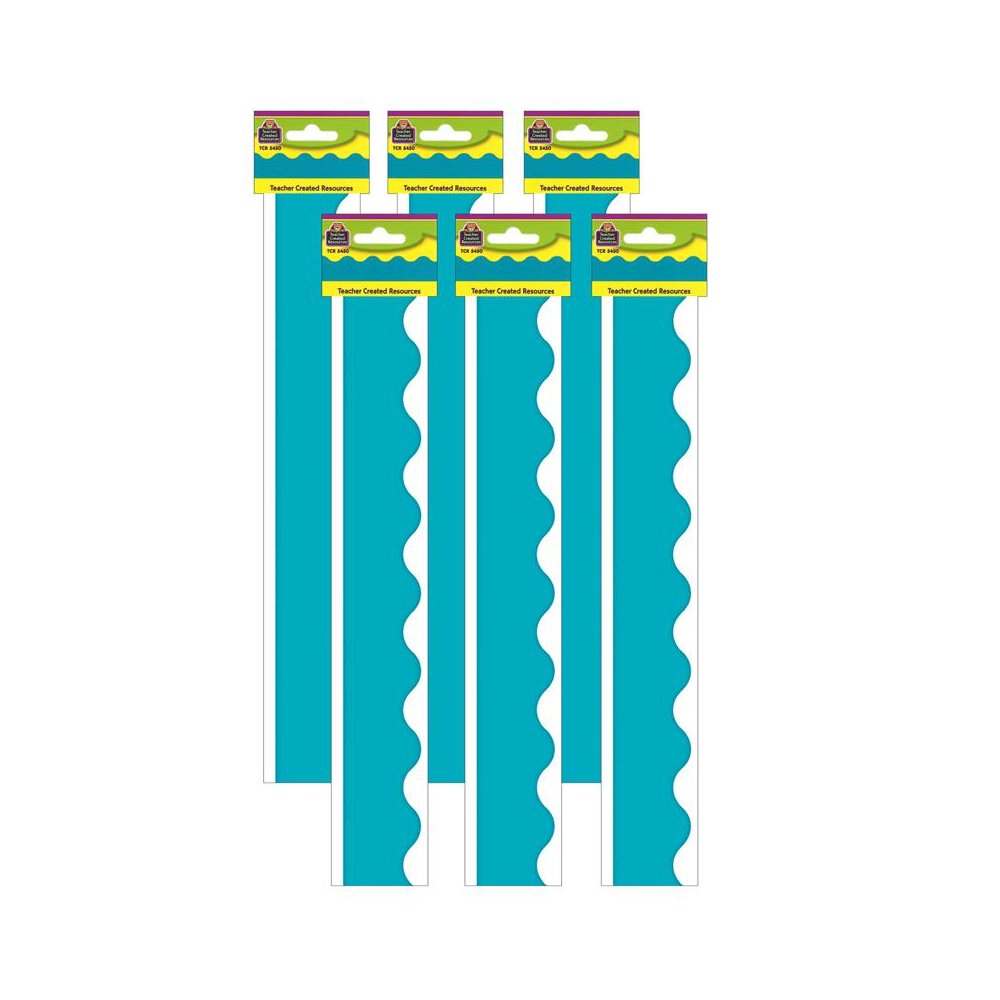 Teal (solid) Scalloped Border Trim, 35 Feet Per Pack, 6 Packs. Picture 1