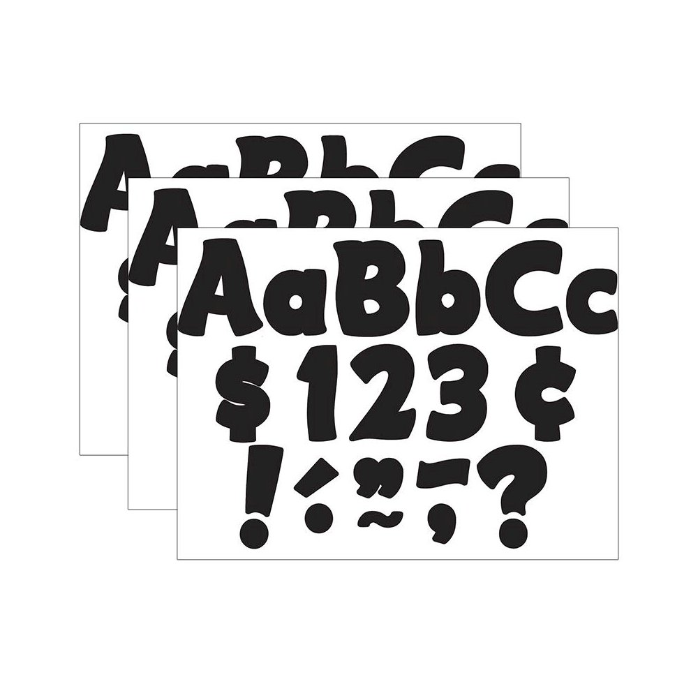 Black Funtastic 4" Letters Combo Pack, 208 Per Pack, 3 Packs. Picture 1