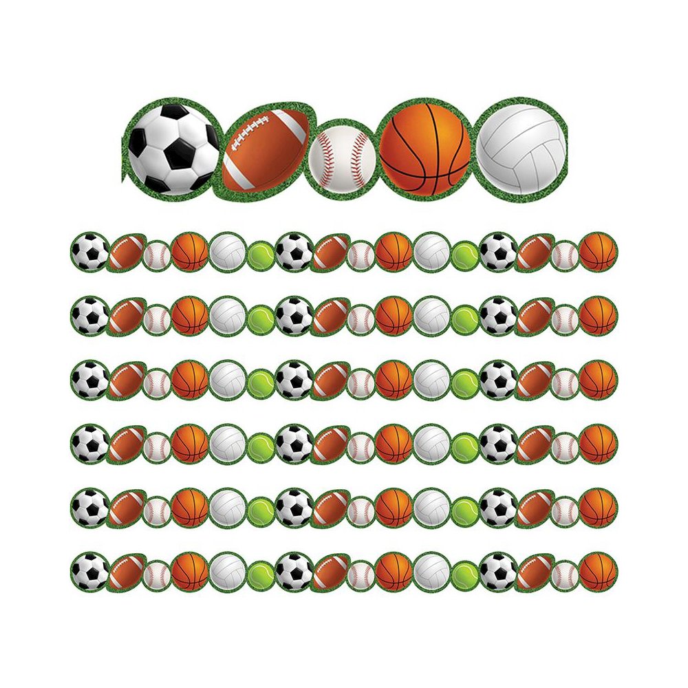 Sports Die-Cut Border Trim, 35 Feet Per Pack, 6 Packs. Picture 1