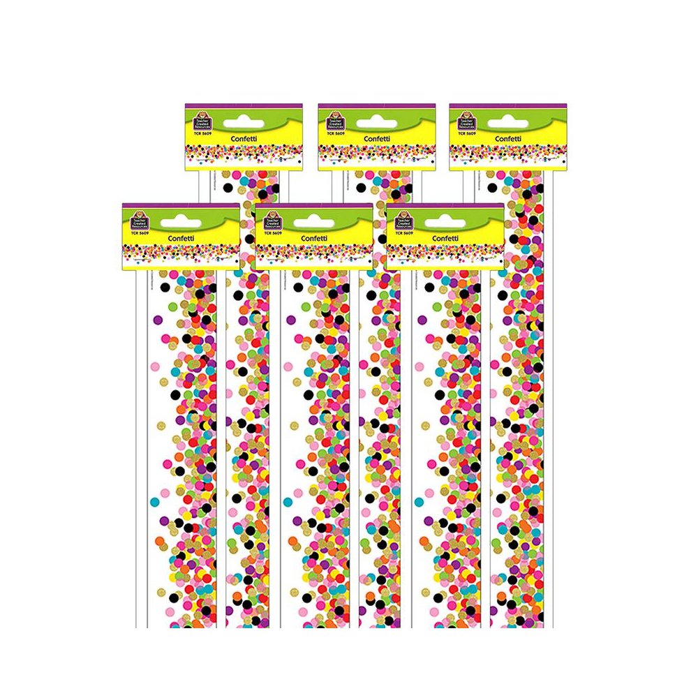 Confetti Straight Border Trim, 35 Feet Per Pack, 6 Packs. Picture 1