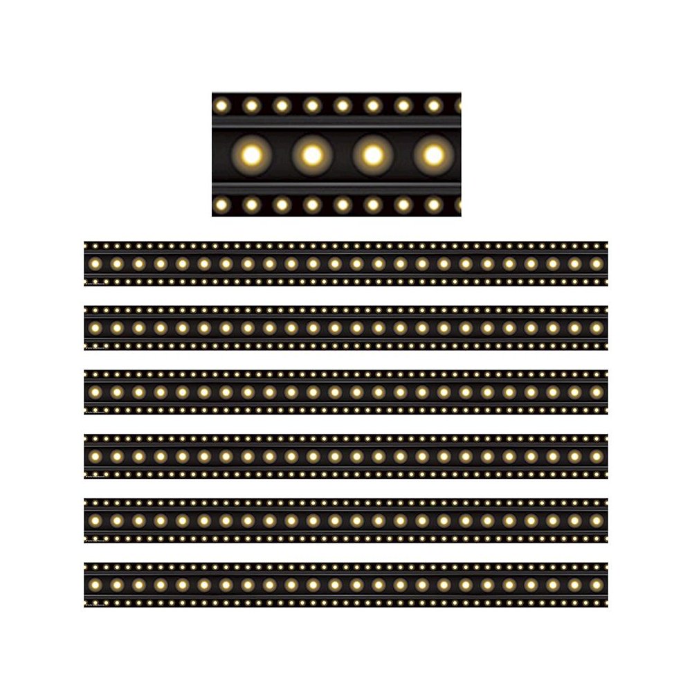 Black Marquee Straight Border Trim, 35 Feet Per Pack, 6 Packs. Picture 1