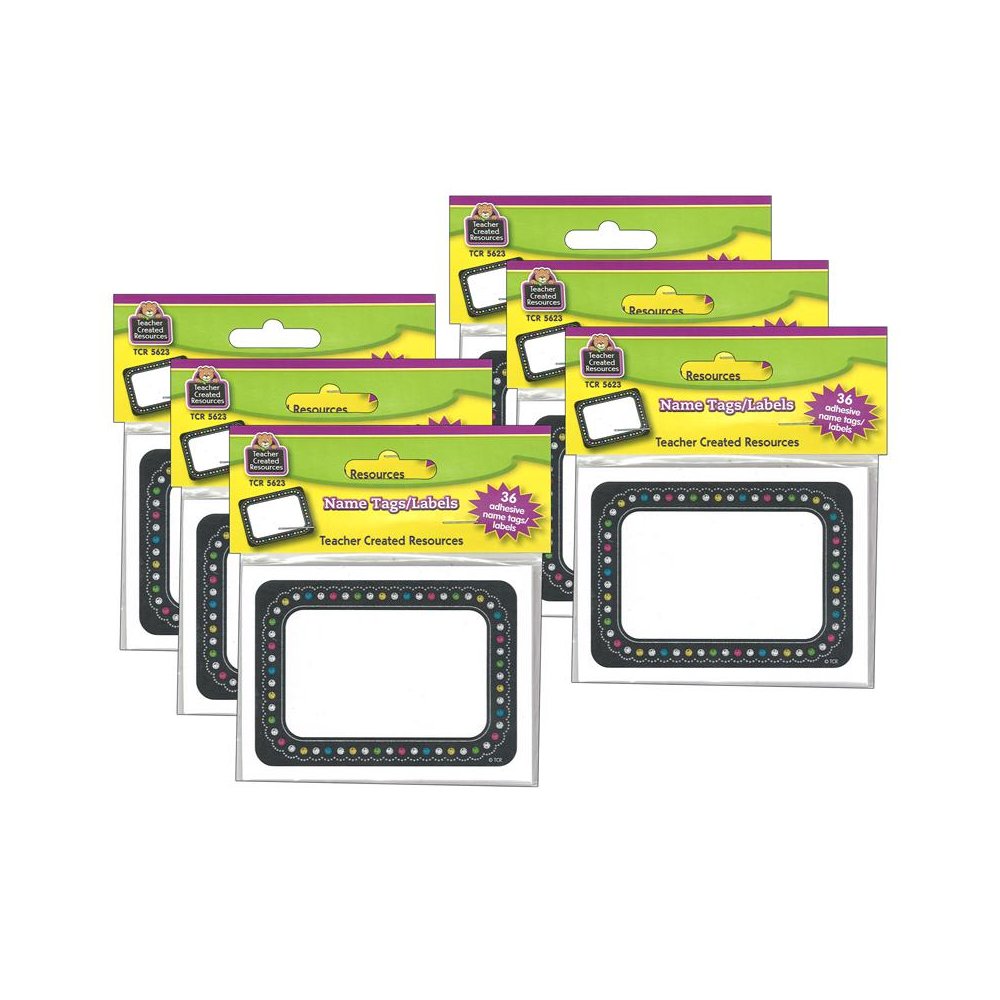 Chalkboard Brights Name Tags/Labels, 36 Per Pack, 6 Packs. Picture 1