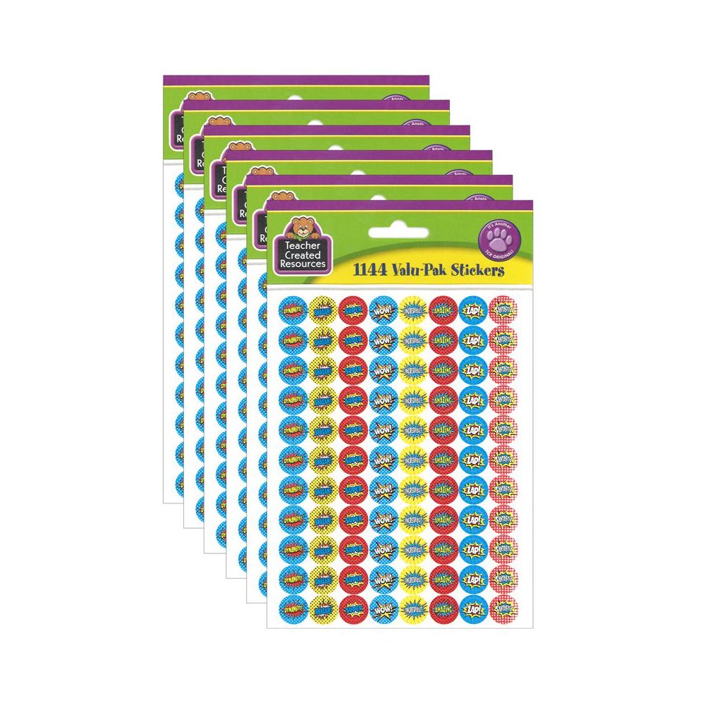 Superhero Mini Stickers Valu-Pak, 1144 Per Pack, 6 Packs. Picture 1