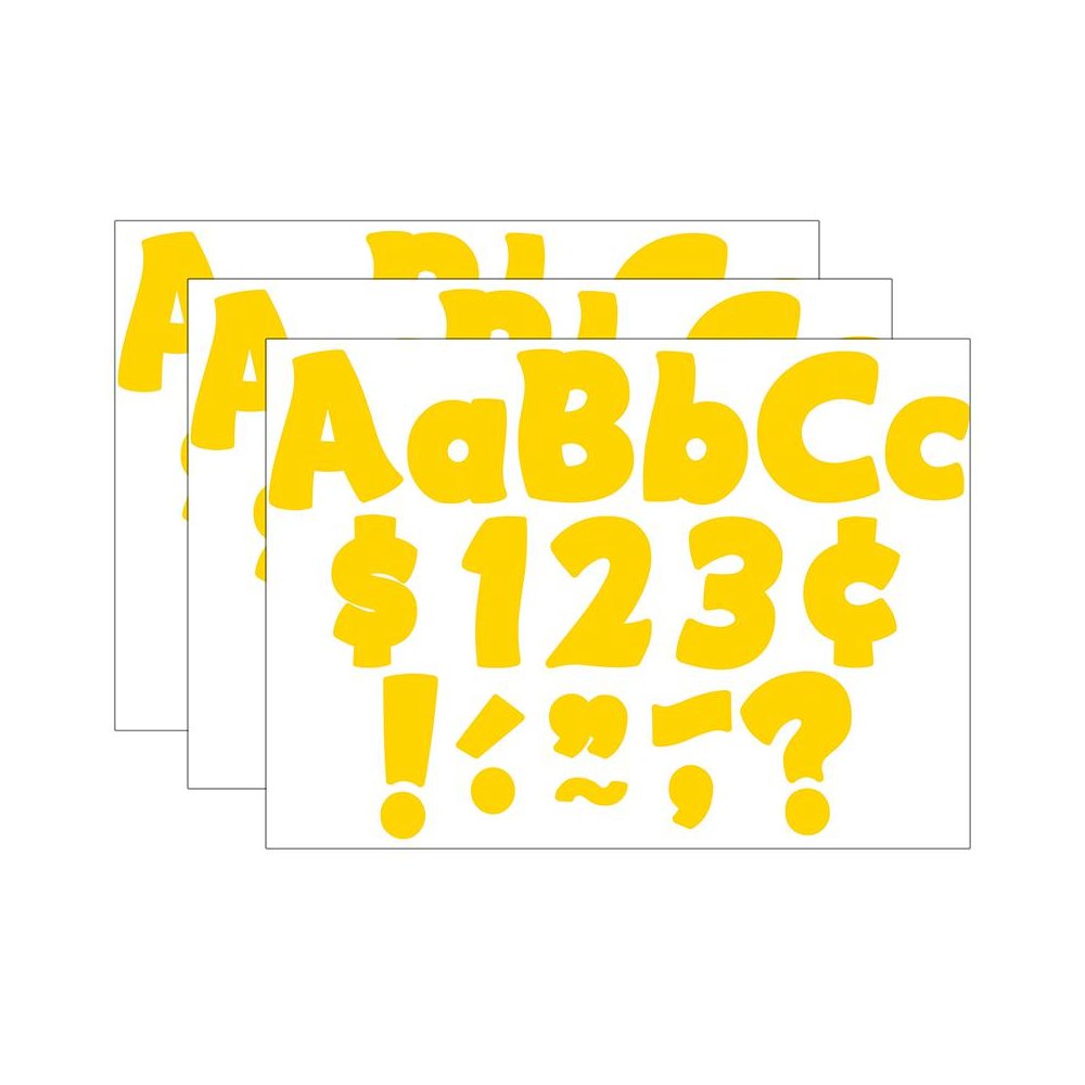 Yellow Gold Funtastic 4" Letters Combo Pack, 208 Per Pack, 3 Packs. Picture 1