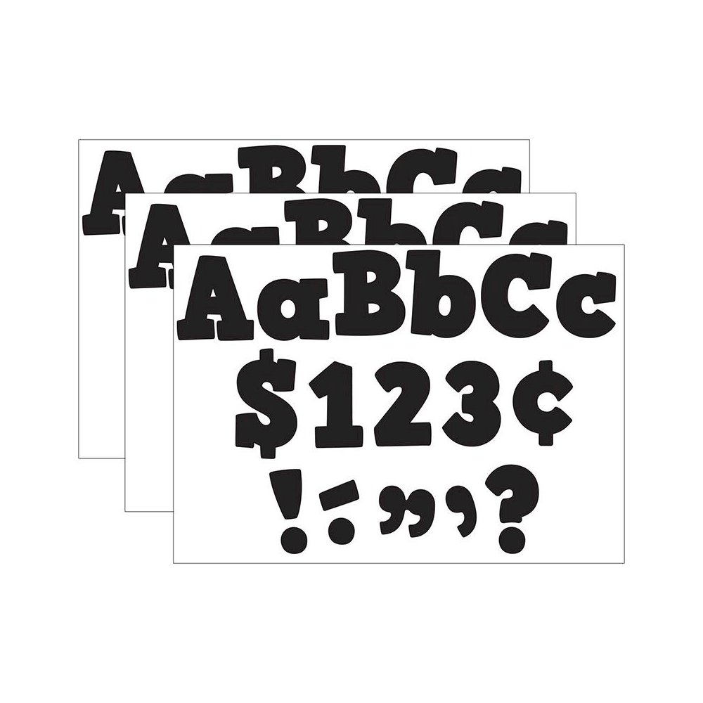 Black Bold Block 4" Letters Combo Pack, 230 Pieces Per Pack, 3 Packs. Picture 1