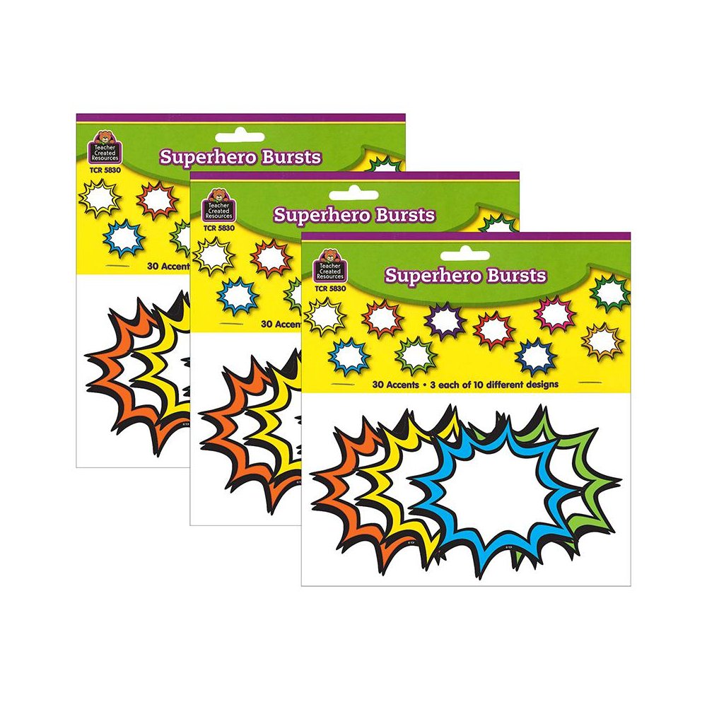Superhero Burst Accents, 30 Per Pack, 3 Packs. Picture 1