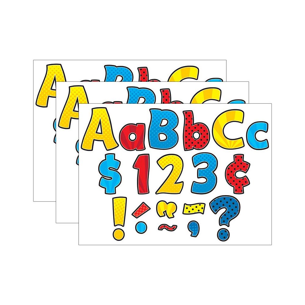 Superhero Funtastic 4" Letters Combo Pack, 208 Per Pack, 3 Packs. Picture 1