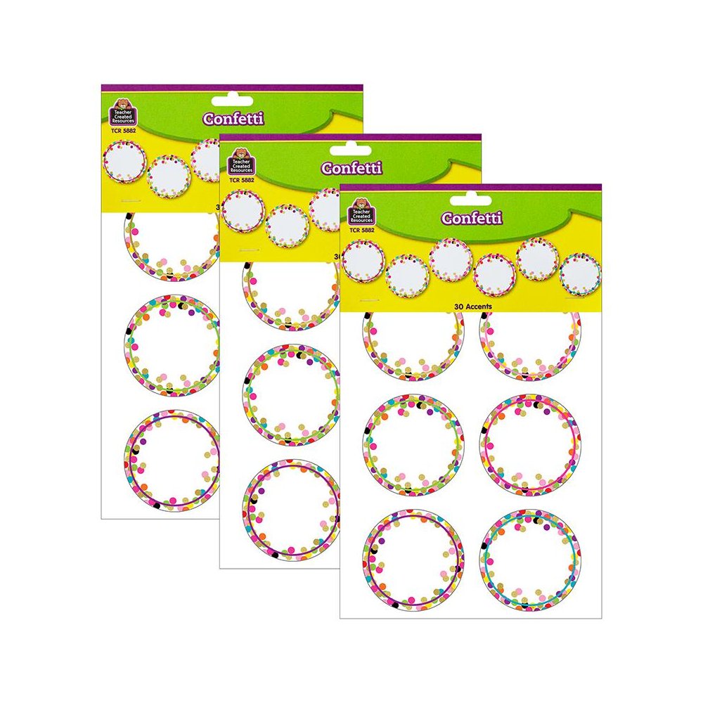 Confetti Circle Accents, 30 Per Pack, 3 Packs. Picture 1