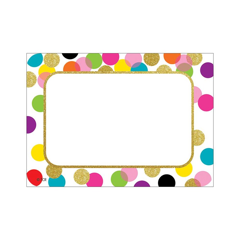 Confetti Name Tags/Labels, 36 Per Pack, 6 Packs. Picture 1
