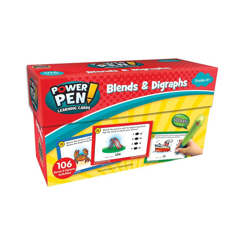 POWER PEN LEARNING CARDS BLENDS AND DIGRAPHS. Picture 1