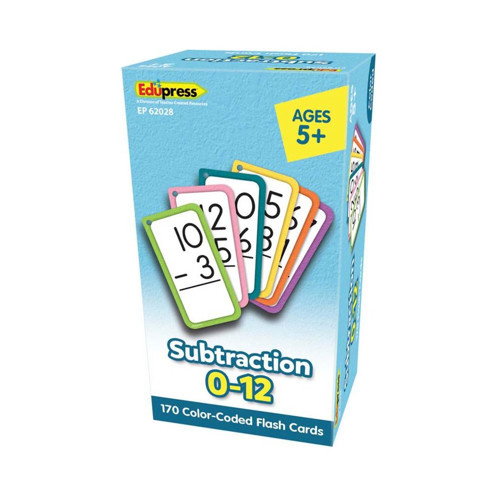 Subtraction Flash Cards - All Facts 0-12. Picture 1