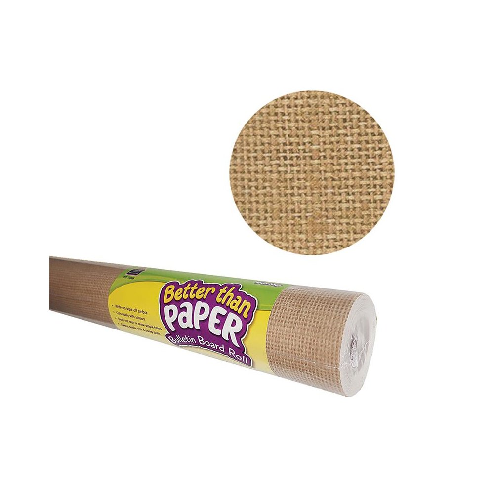Better Than Paper Bulletin Board Roll, 4' x 12', Burlap Design, 4 Rolls. Picture 1