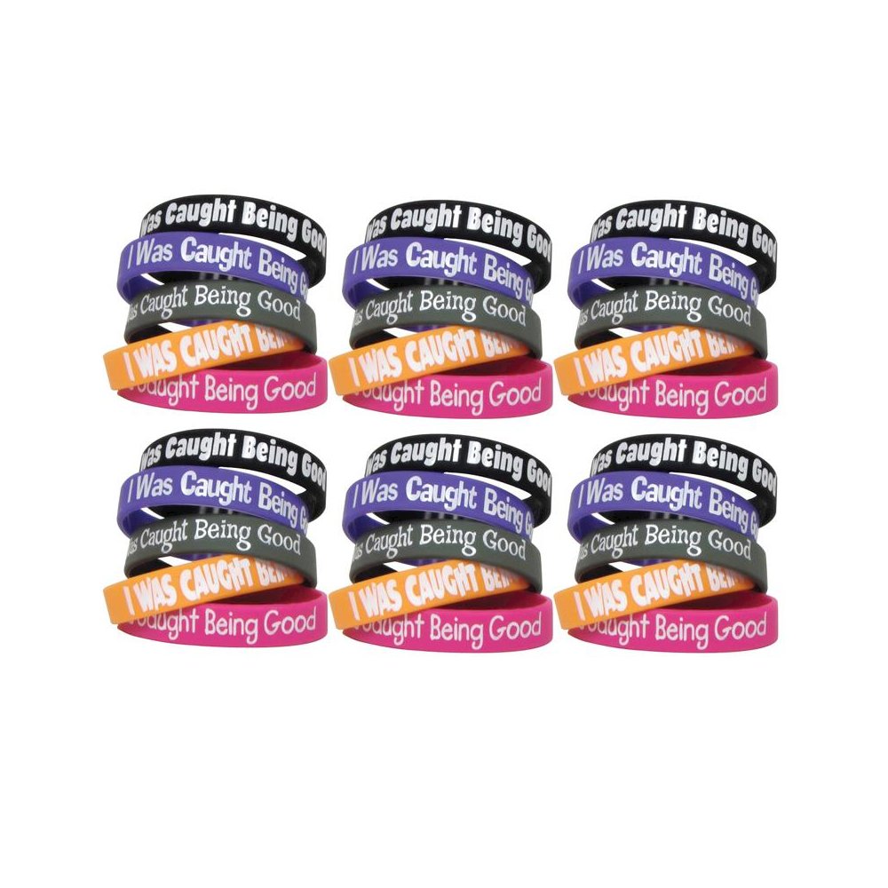 I Was Caught Being Good Wristband Pack, 10 Per Pack, 6 Packs. Picture 1