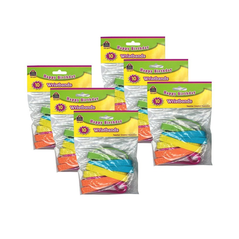 Happy Birthday 2 Wristband Pack, 10 Per Pack, 6 Packs. Picture 1