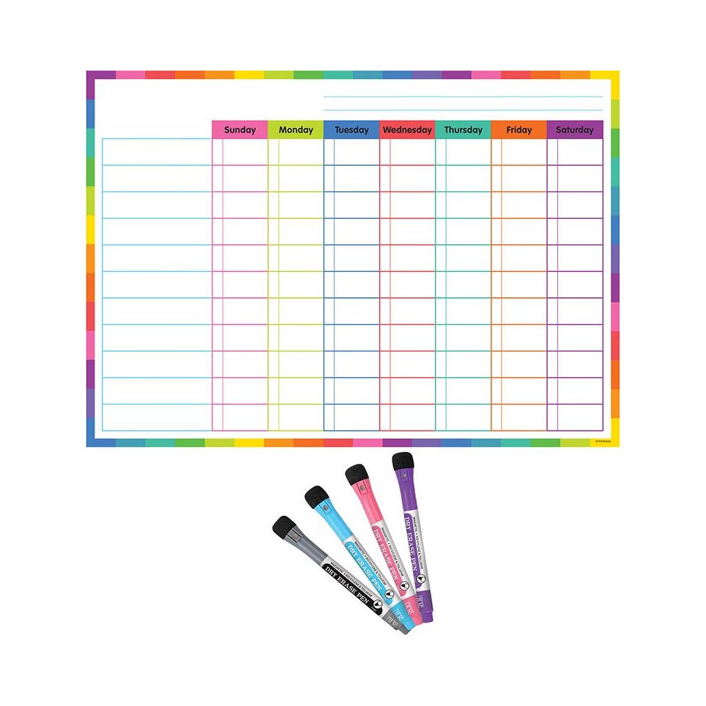 Colorful Dry-Erase Magnetic Task Chart. Picture 1