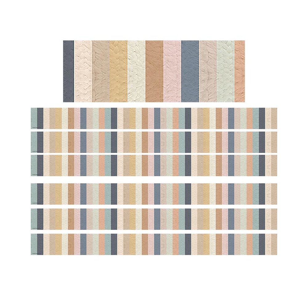 Everyone is Welcome Stripes Straight Border Trim, 35 Feet Per Pack, 6 Packs. Picture 1