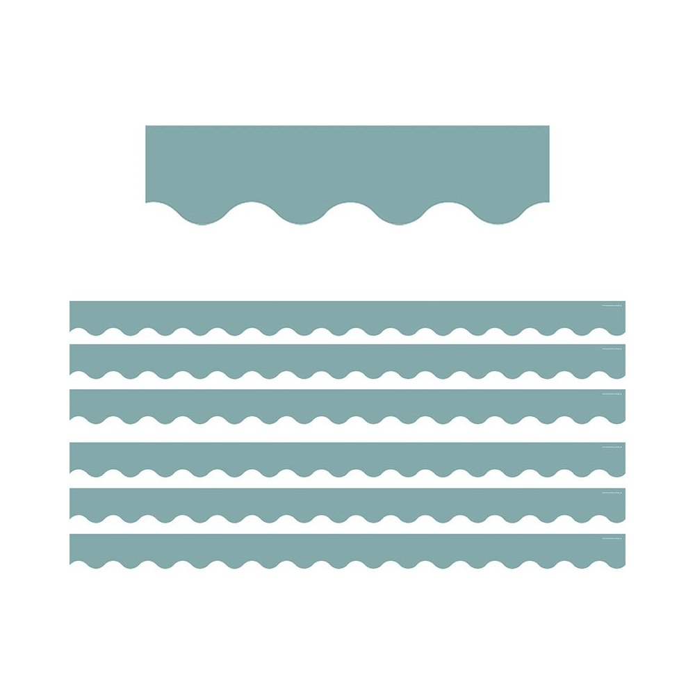 Calming Blue Scalloped Border Trim, 35 Feet Per Pack, 6 Packs. Picture 1