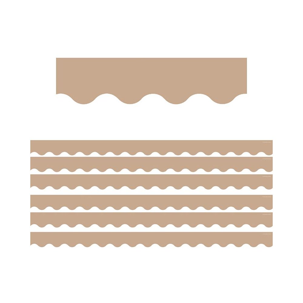 Light Brown Scalloped Border Trim, 35 Feet Per Pack, 6 Packs. Picture 1