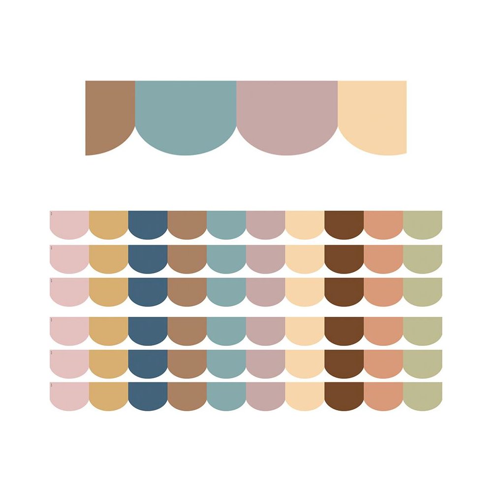 Everyone is Welcome Scalloped Die-Cut Border Trim, 35 Feet Per Pack, 6 Packs. Picture 1