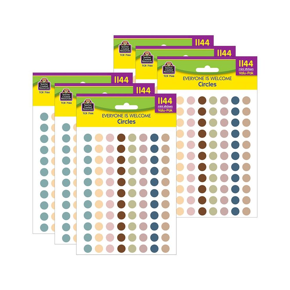 Everyone is Welcome Circles Mini Stickers Valu-Pak, 1144 Per Pack, 6 Packs. Picture 1
