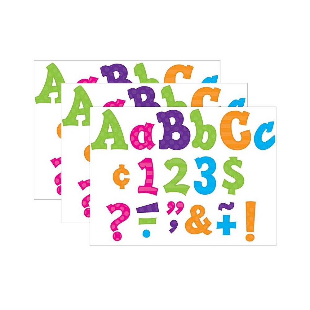 Multi Bright Sassy Solids 5" Letters, 238 Characters Per Pack, 3 Packs. Picture 1