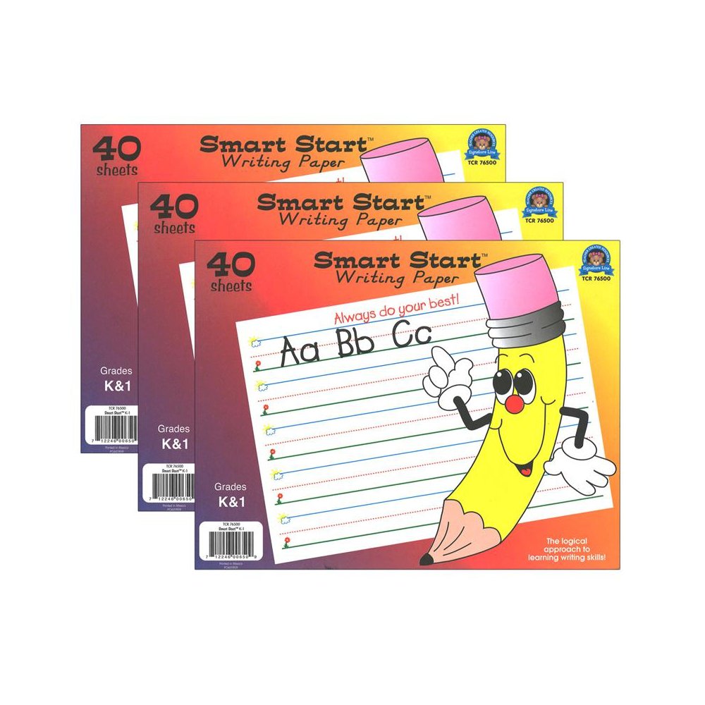 Smart Start K-1 Writing Paper: 40 Sheet Tablet, Pack of 3. Picture 1