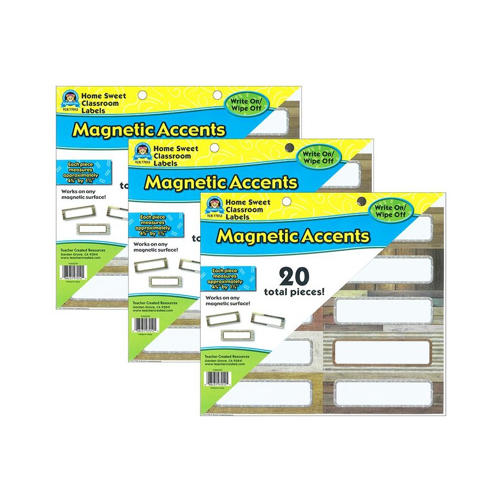 Home Sweet Classroom Labels Magnetic Accents, 20 Per Pack, 3 Packs. Picture 1