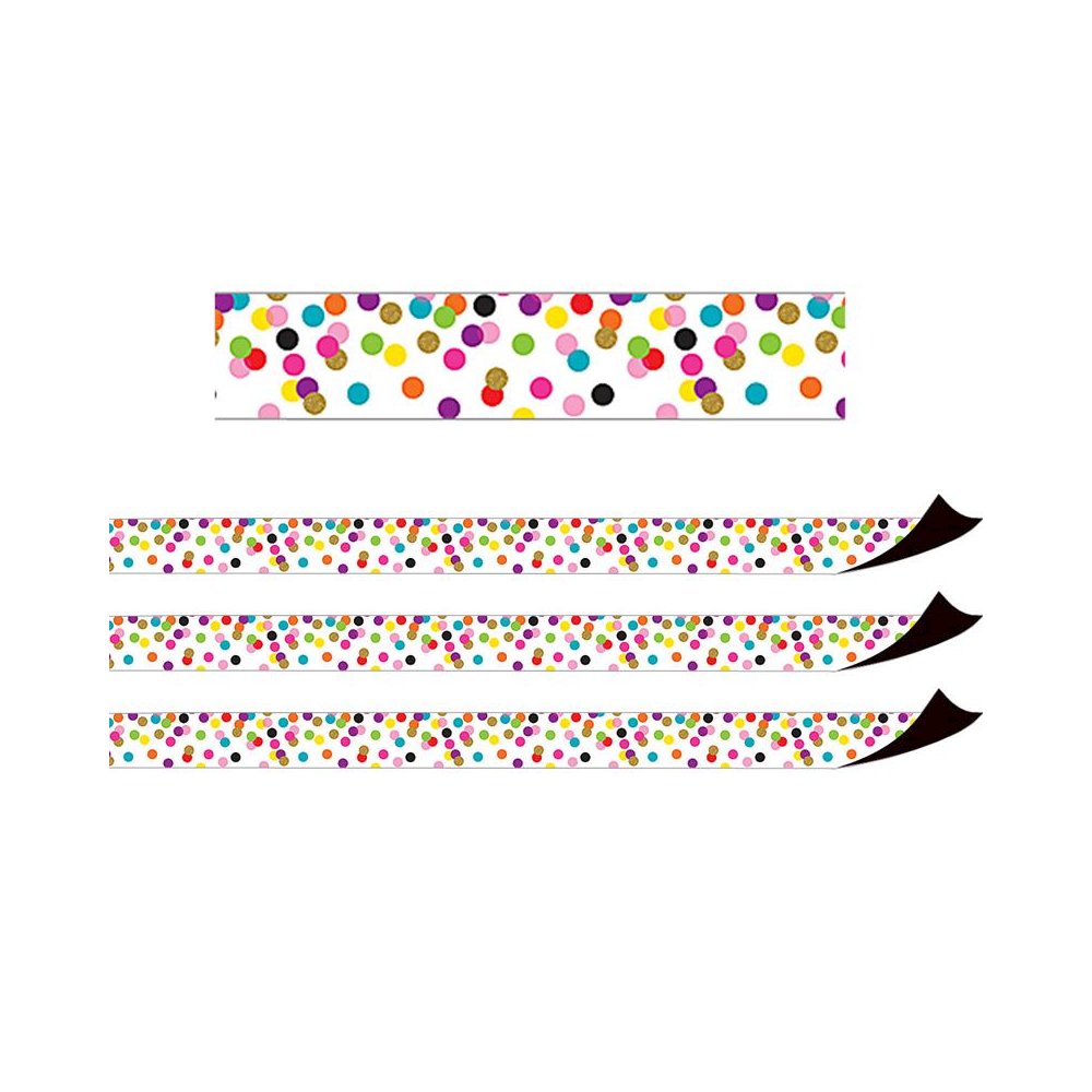 Confetti Magnetic Border, 24 Feet Per Pack, 3 Packs. Picture 1