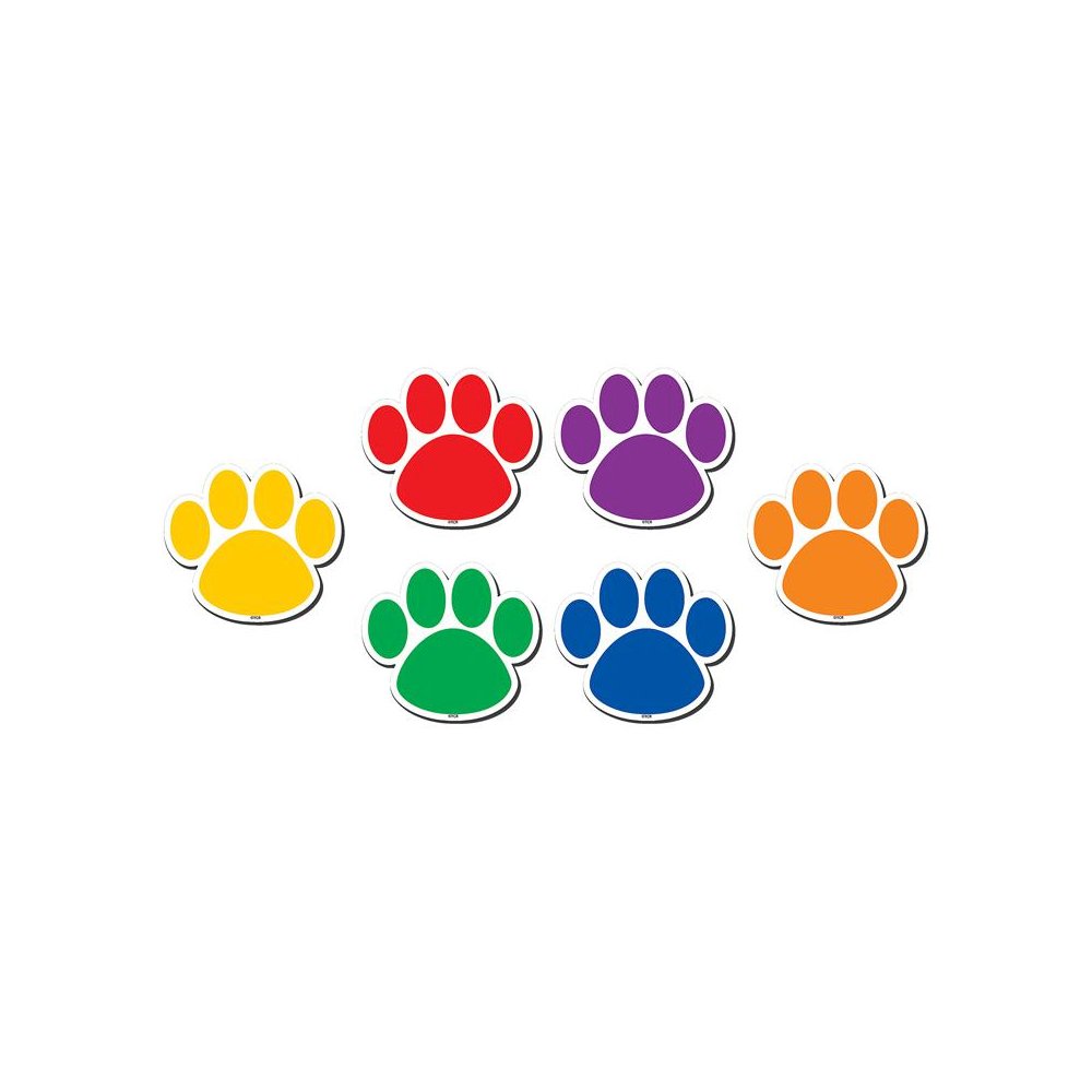 Colorful Paw Prints Magnetic Accents, 18 Per Packs, 3 Packs. Picture 1