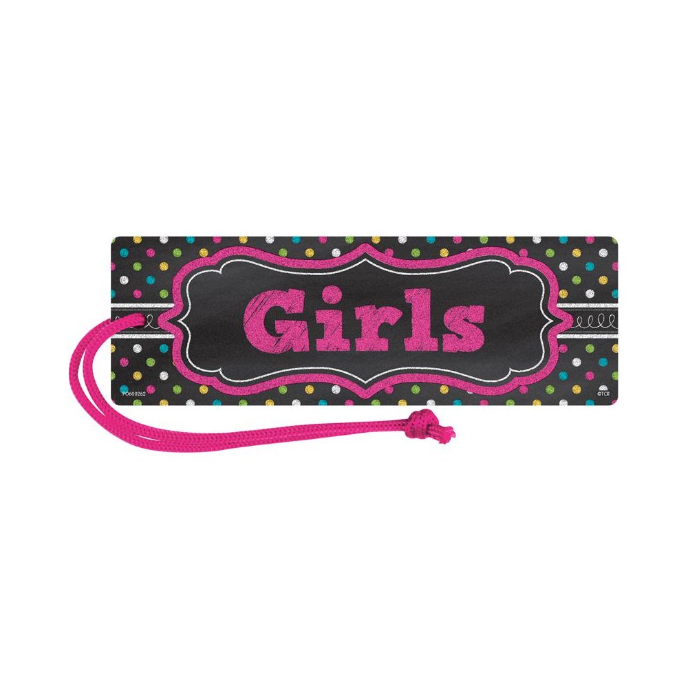 Chalkboard Brights Magnetic Girls Pass, Pack of 6. Picture 1