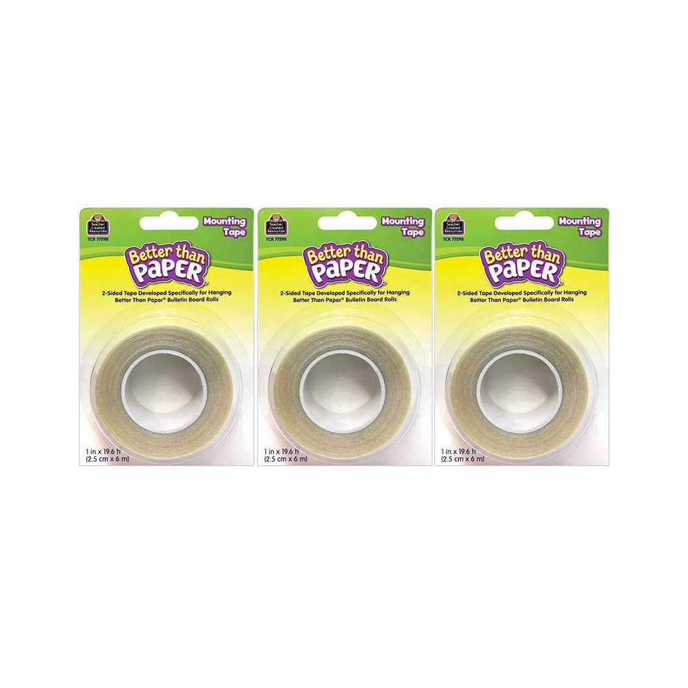 Better Than Paper Mounting Tape, 1" x 19.6', 3 Rolls. Picture 1