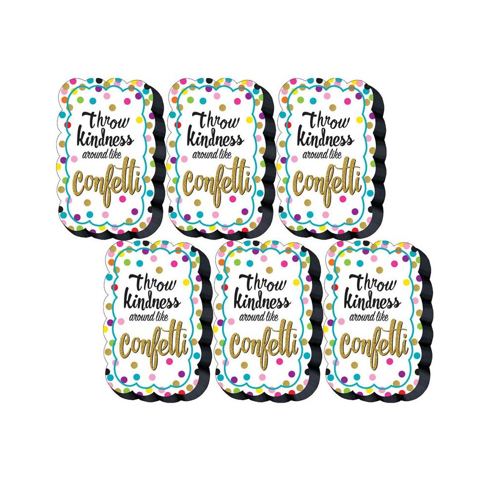 Confetti Magnetic Whiteboard Eraser, Pack of 6. Picture 1