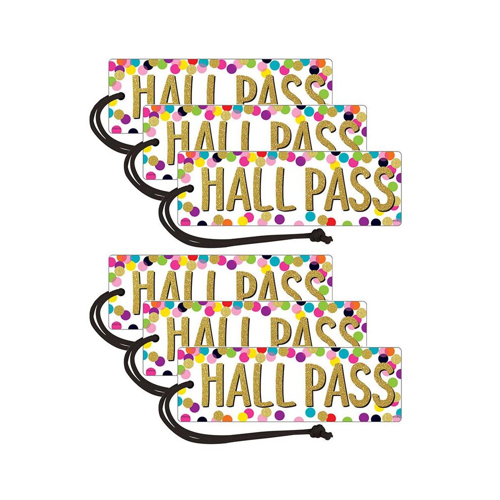Confetti Magnetic Hall Pass, Pack of 6. Picture 1