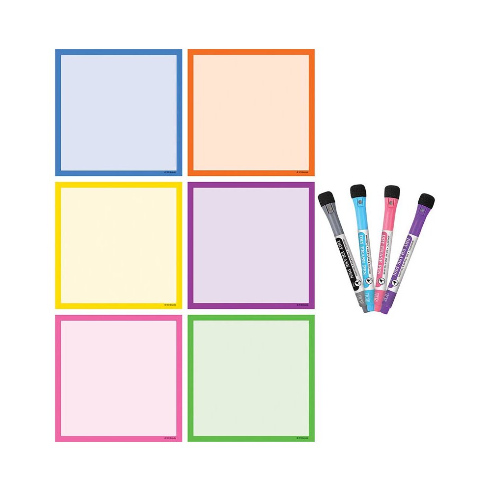 Colorful Dry-Erase Magnetic Square Notes. Picture 1