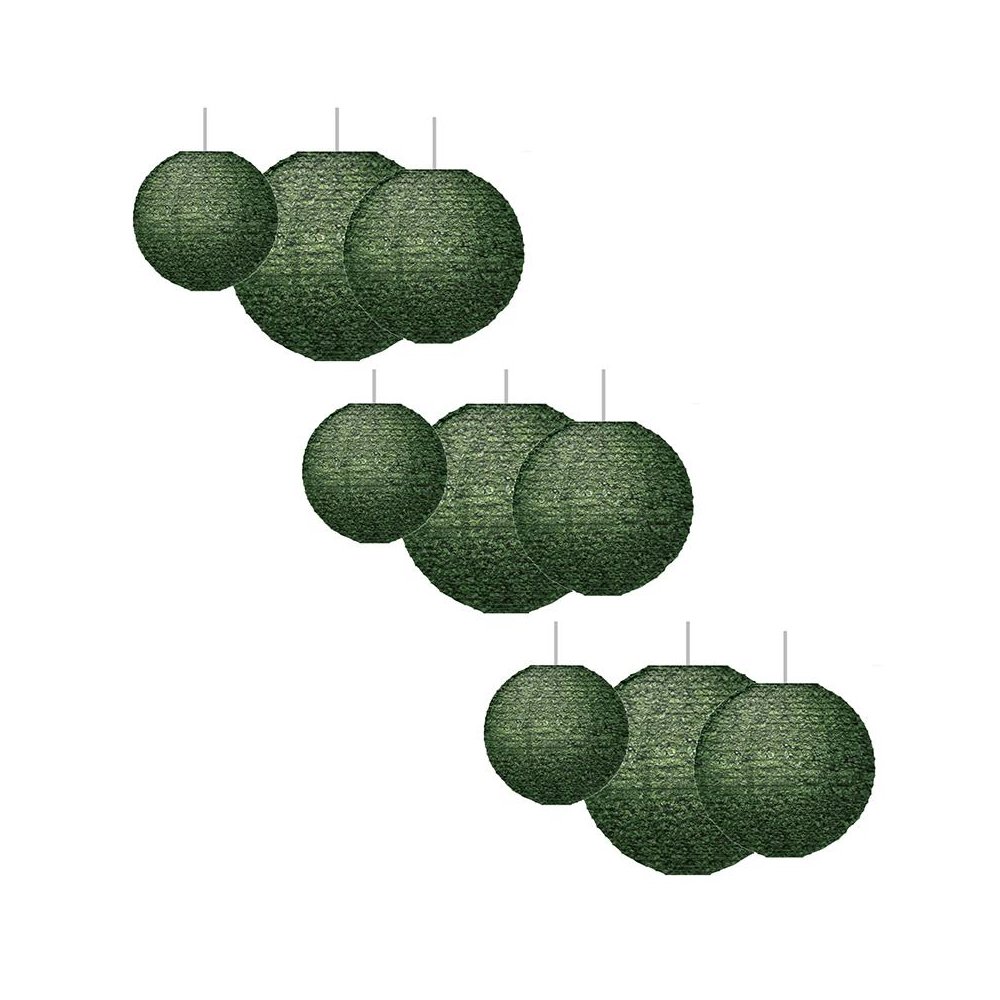 Boxwood Hanging Paper Lanterns, 3 Per Pack, 3 Packs. Picture 1