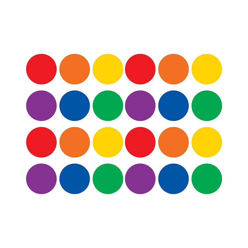 Spot On Dry-Erase Desktop Writing Spots Colorful Circles, 12 Per Pack, 2 Packs. Picture 1