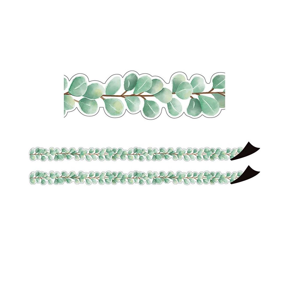 Eucalyptus Die-Cut Magnetic Border, 24 Feet Per Pack, 2 Packs. Picture 1