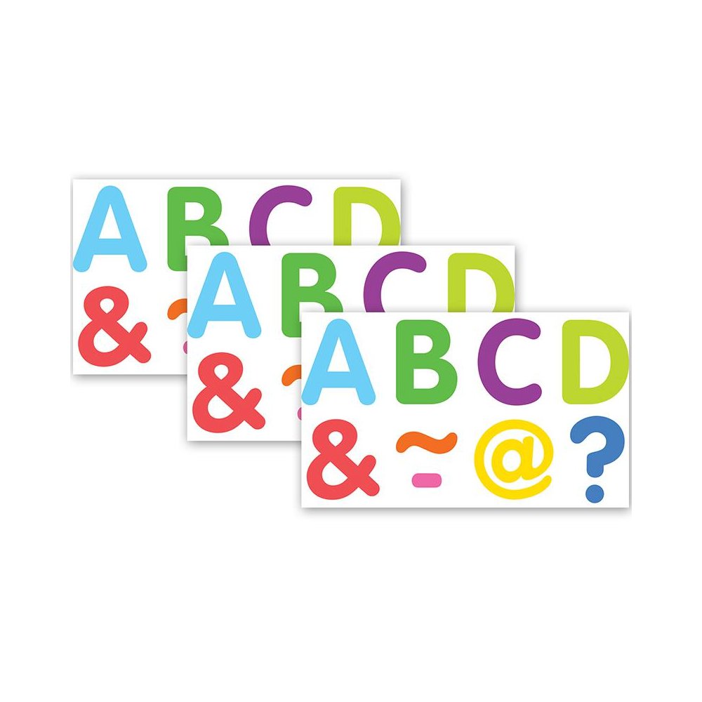 Colorful Classic 2" Magnetic Letters, 87 Pieces Per Pack, 3 Packs. Picture 1